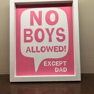 Pink and White Wall Art Sign
